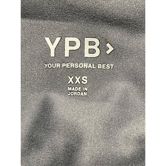 YPB High Waisted Leggings Womens XXS Gray Reflective Stripes Stretch Activewear - Picture 6 of 11